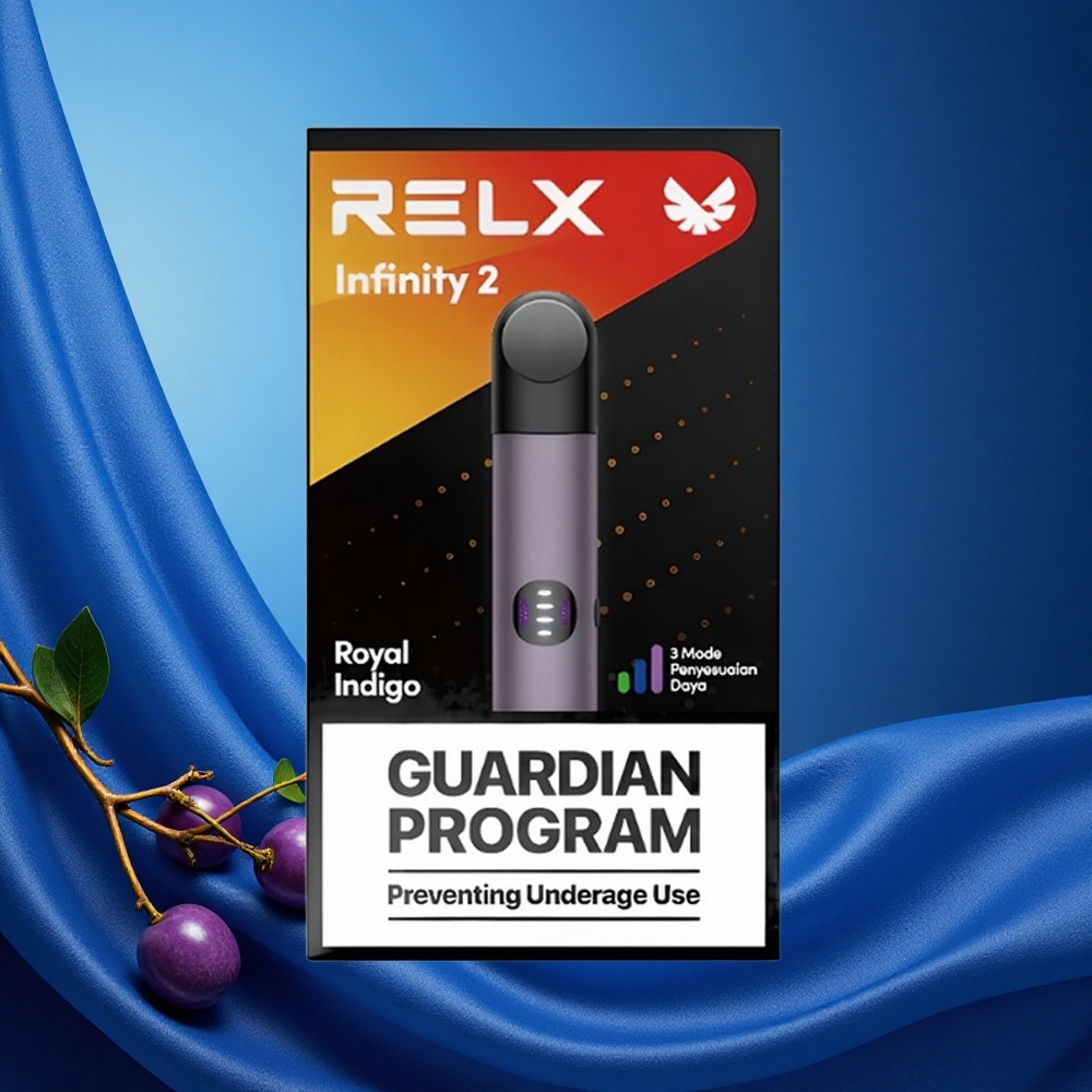 Relx Infinity 2 650-Puff Royalindigo Vape Device 440mAh 1.9ml Pod USB Type-C 3 Modes grossiste puff