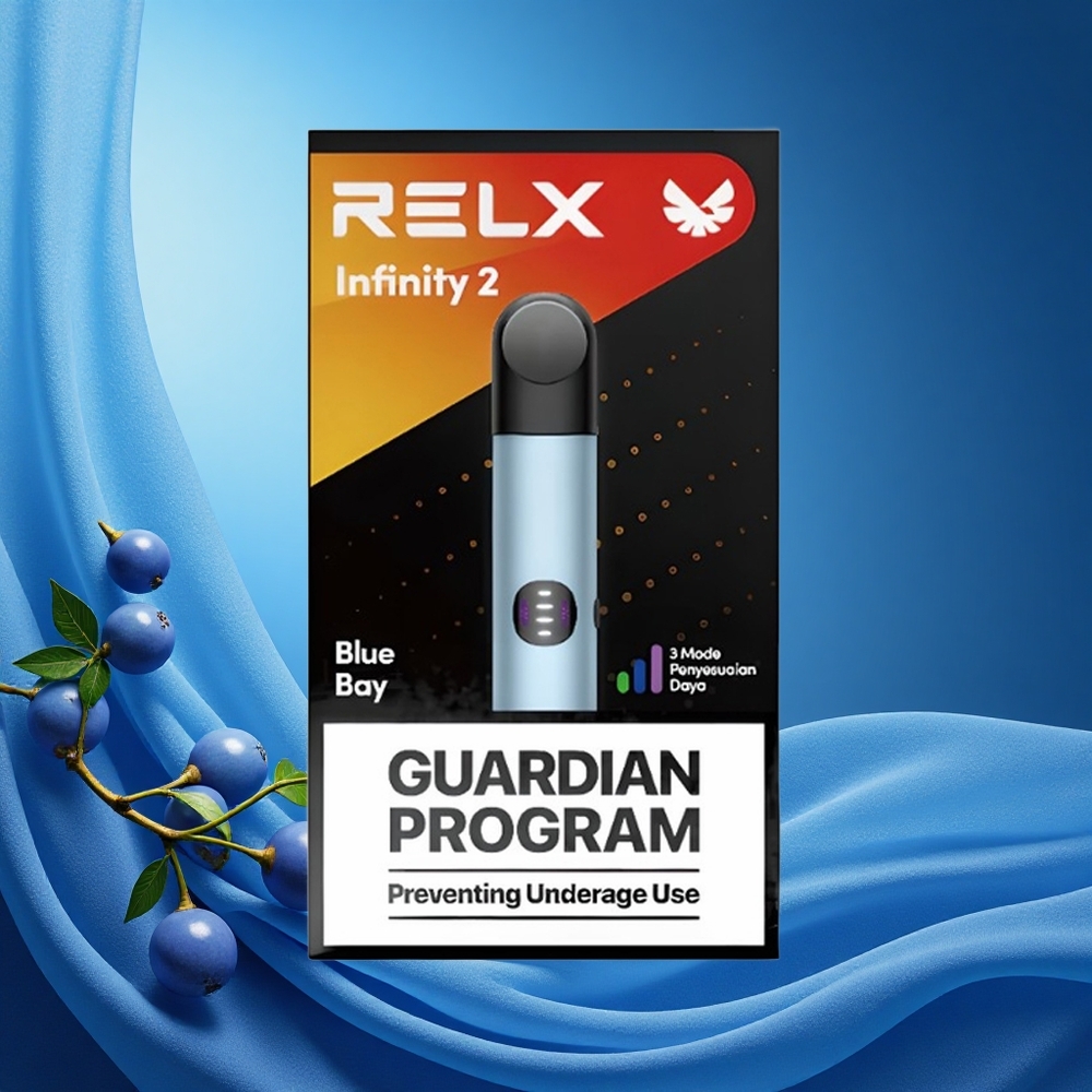 Relx Infinity 2 650 Puffs Blue Sleek Metallic 1.9ml Pod 440mAh Battery 3 Modes USB Type-C grossiste puff