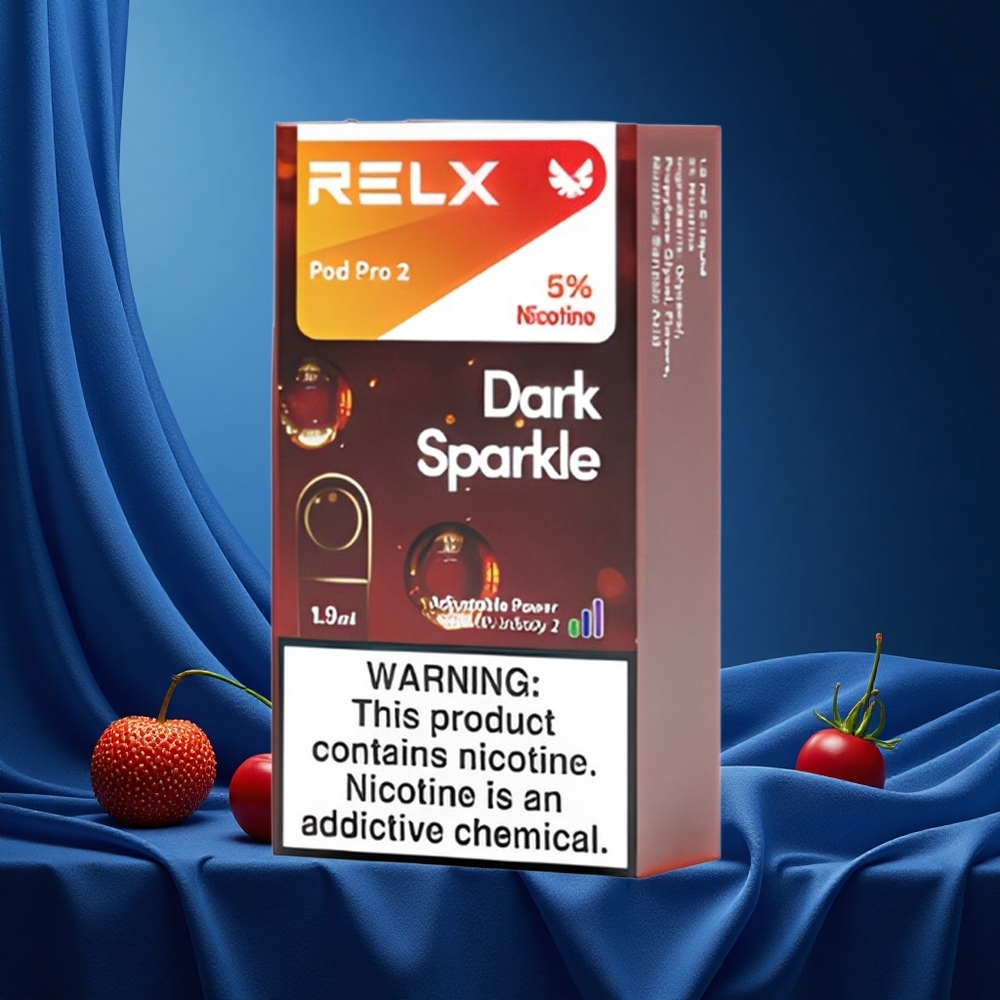 RELX Pod Pro 2 600 Puffs Dark Sparkle 5% Nicotine 1.9ml 3 Voltage Modes grossiste puff 2 Pods/Pack