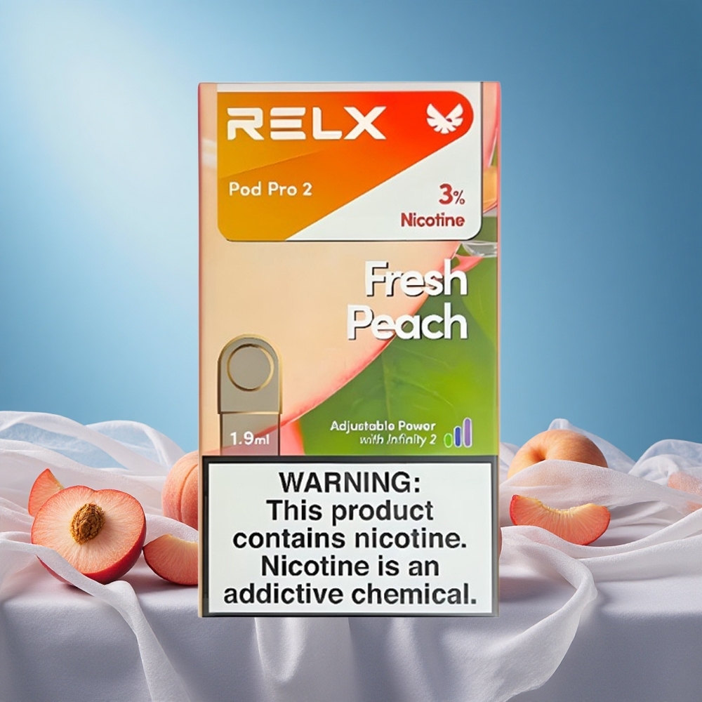 Relx Pod Pro 2 600 Puffs Fresh Peach 3% Nicotine 1.9ml 3 Voltage Modes grossiste puff