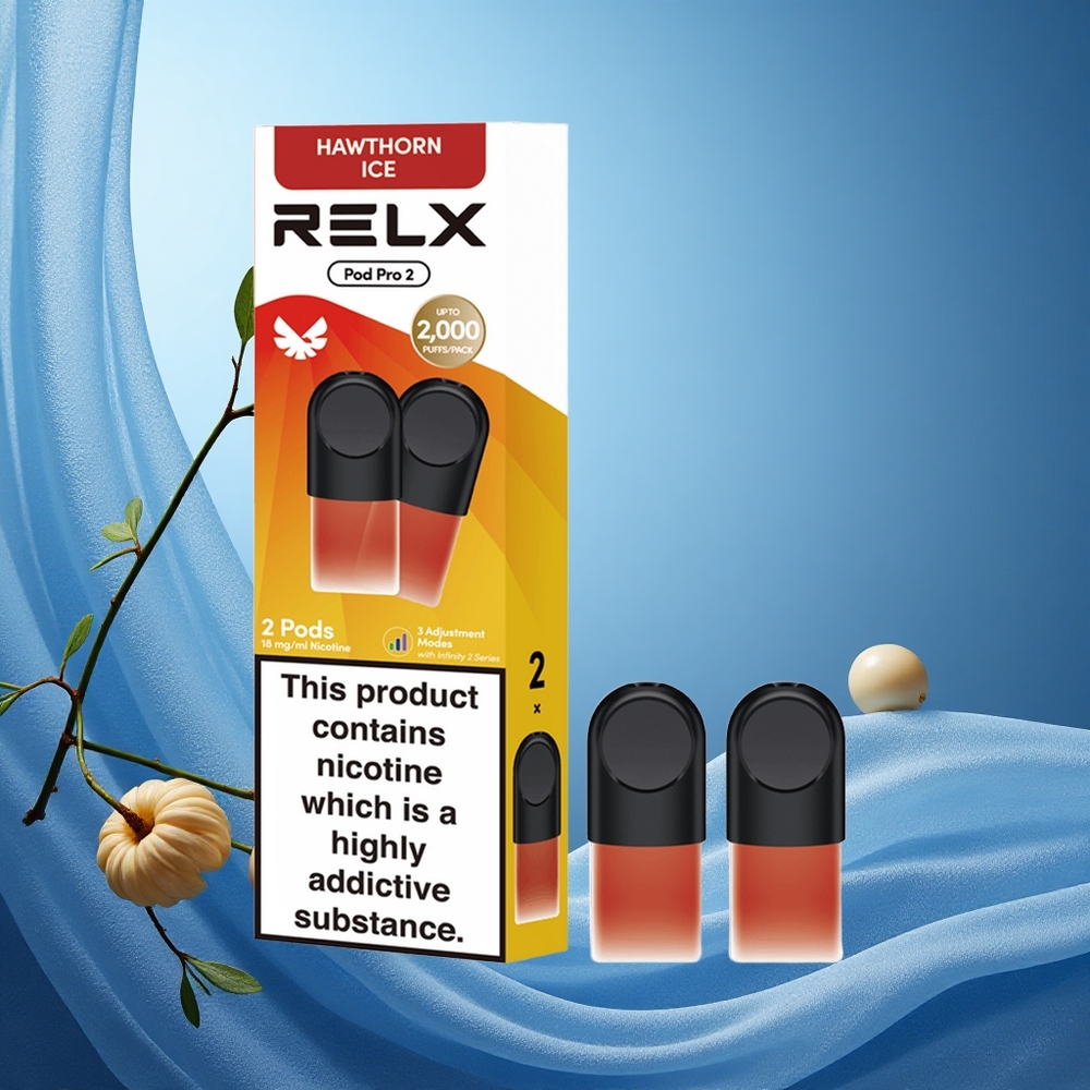Relx Pod Pro 2 600 Puffs Hawthorn Ice 1.8% Nicotine 1.9ml 3 Voltage Modes grossiste puff