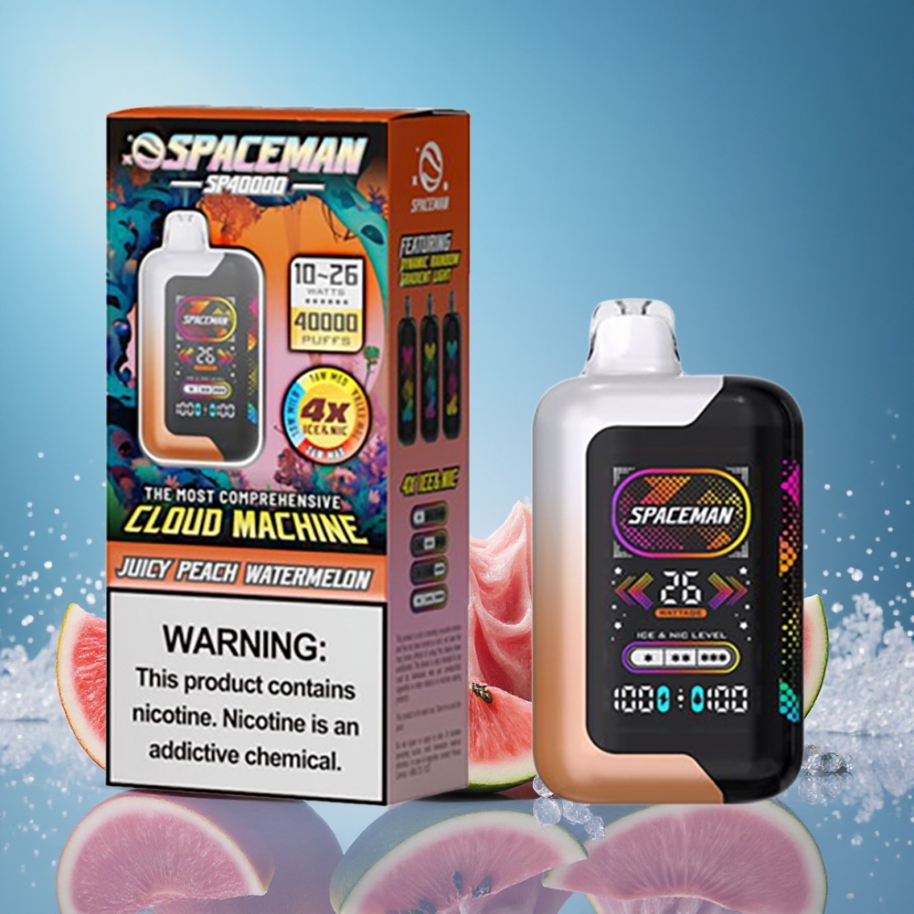 SMOK SPACEMAN 40000 Puffs Disposable Vape Juicy Peach Watermelon 20mL 1000mAh Type-C grossiste puff