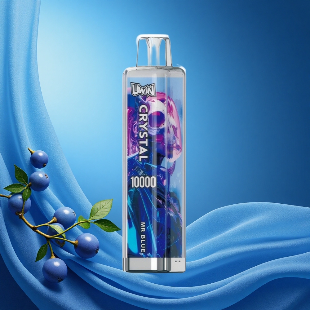 Uwin Crystal 10000 Puffs Mr Blue RGB 18ml 5% Nicotine Rechargeable Type-C Mesh Coil grossiste puff