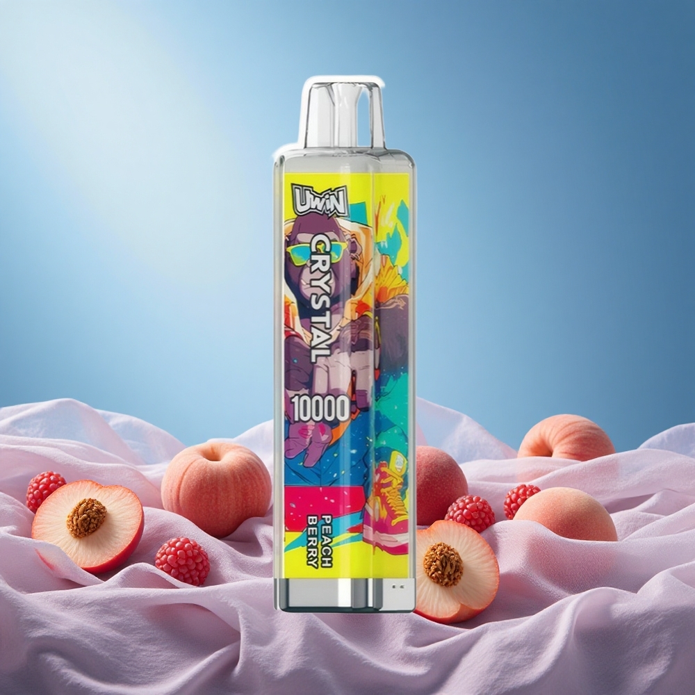 Uwin Crystal 10000 Puffs Peach Berry Disposable Vape with RGB Lights 0%/2%/3%/5% Nicotine grossiste puff