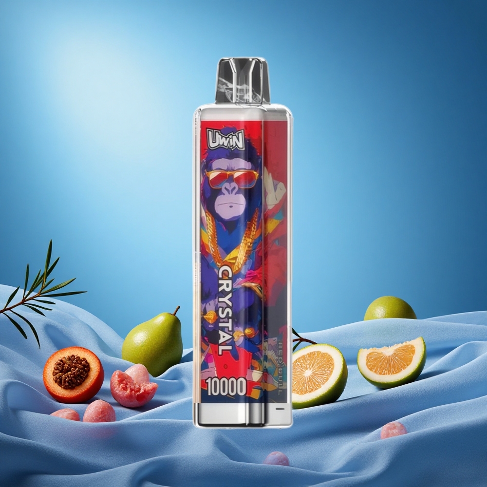 Uwin Crystal 10000 Puffs Red Bull 18ml 650mAh RGB Lights Type-C Fast Charging 0.8 Ohm Mesh Coil Grossiste Puff