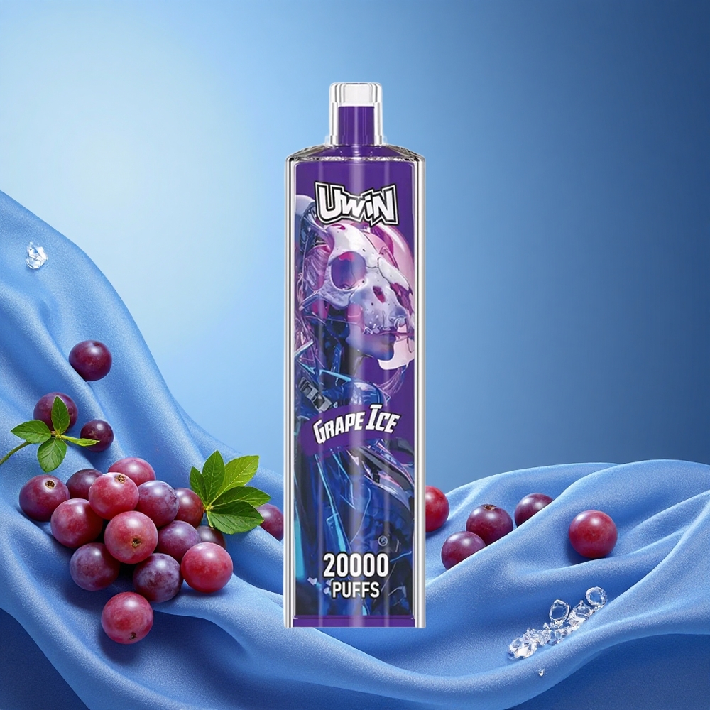 Uwin Shisha Hookah Crystal 20000 Puffs Grape Ice 22ml Mesh Coil Type-C Rechargeable 650mAh Battery DTL SMOK DIRECT TO LUNG grossiste puff