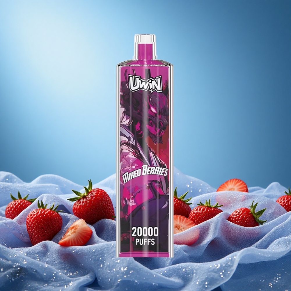 Uwin Shisha Hookah Crystal 20000 Puffs Mixed Berries 22ml Mesh Coil Type-C Rechargeable 650mAh Battery DTL grossiste puff