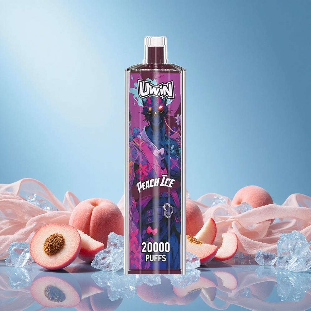 Uwin Shisha Hookah Crystal 20000 Puffs Peach Ice 22ml Mesh Coil 650mAh Type-C Rechargeable DTL grossiste puff