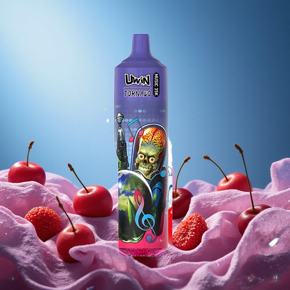 Uwin Tornado 35K Puff Music Disposable Vape Cherry Cola 600mAh Type-C Rechargeable Mesh Coil grossiste puff