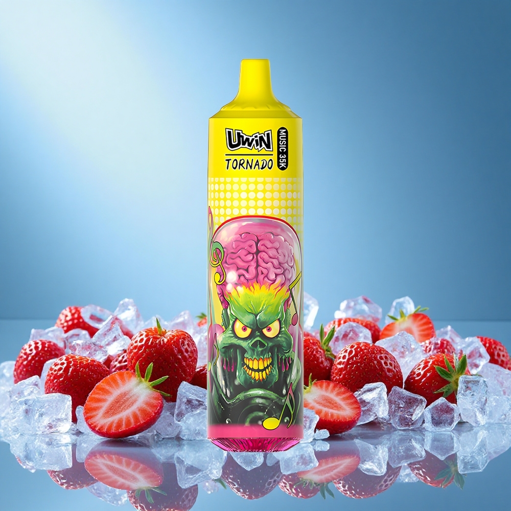 Uwin Tornado 35K Puff Strawberry Ice Rechargeable 600mAh Mesh Coil Type-C grossiste puff