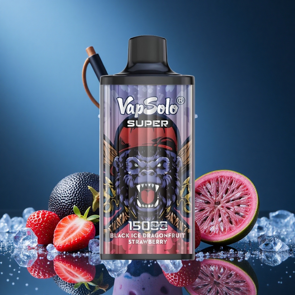 Vapsolo Super 15000 Puffs 40ml 850mah Mesh Coil Type-C Black Ice Dragonfruit Strawberry grossiste puff
