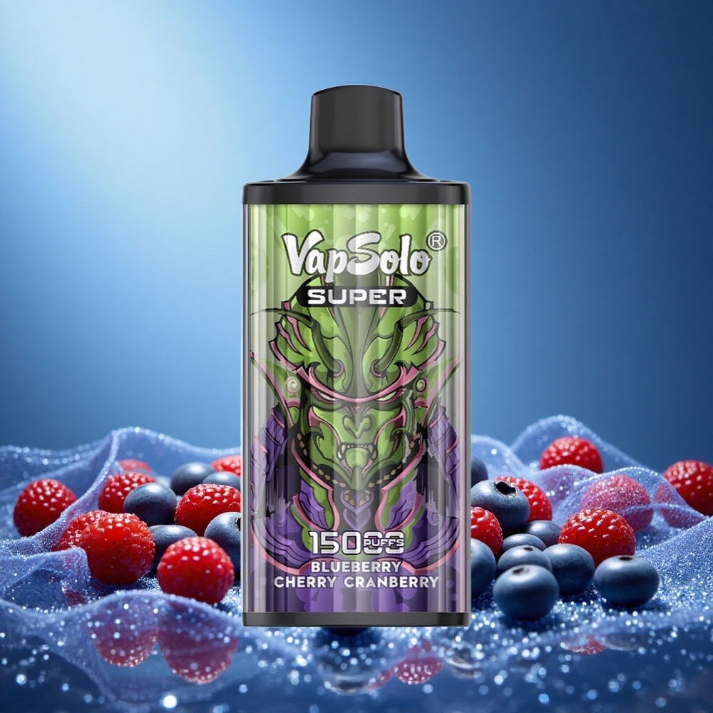 Vapsolo Super 15000 Puffs 40ml 850mah Mesh Coil Type-C Disposable Vape Blueberry Cherry Cranberry grossiste puff