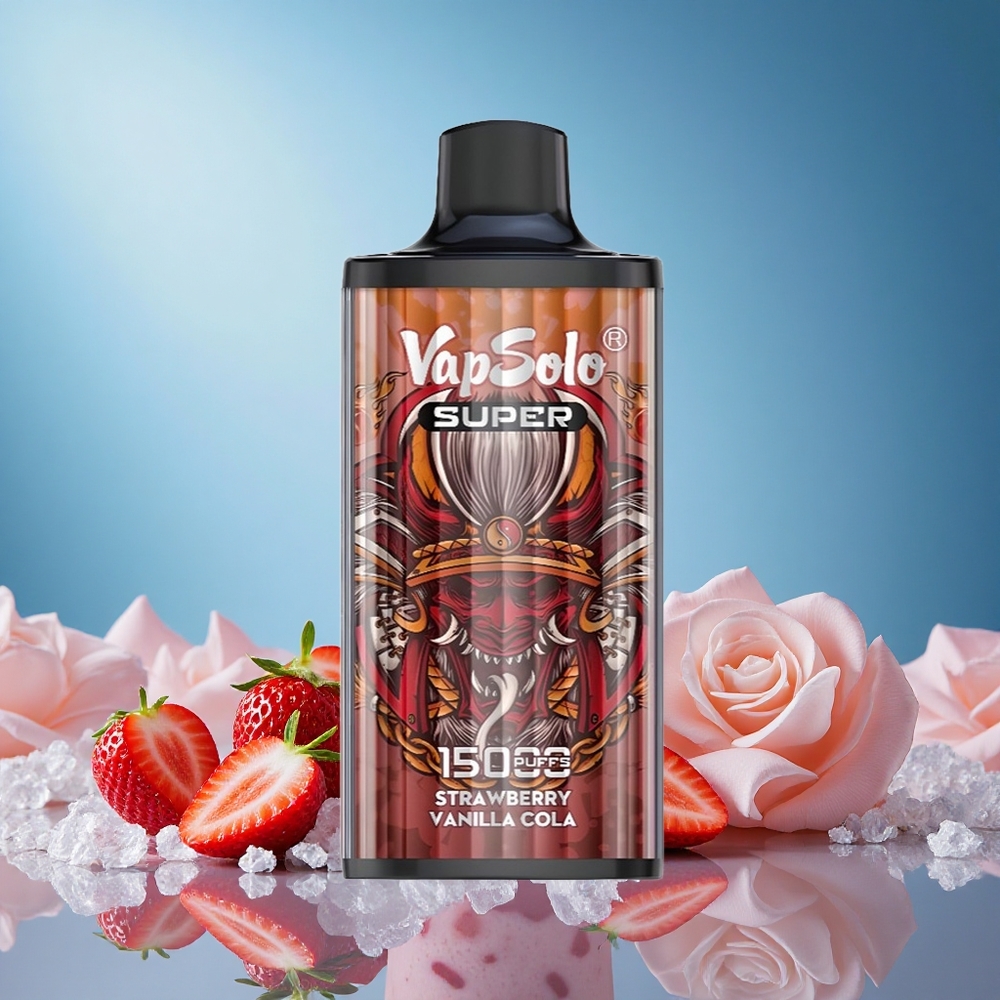 Vapsolo Super 15000 Puffs 40ml 850mah Mesh Coil Type-C Disposable Vape Strawberry Vanilla Cola grossiste puff