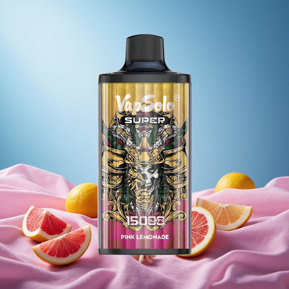 Vapsolo Super 15000 Puffs 40ml 850mah Mesh Coil Type-C Disposable Vape Super Pink Lemonade grossiste puff