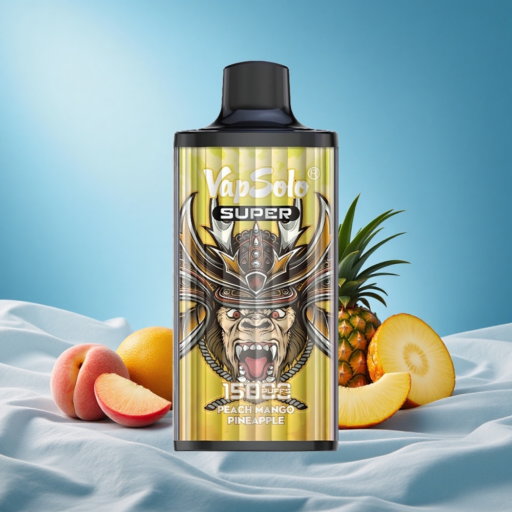Vapsolo Super 15000 Puffs 40ml Peach Mango Pineapple Disposable Vape with 850mah Mesh Coil Type-C grossiste puff