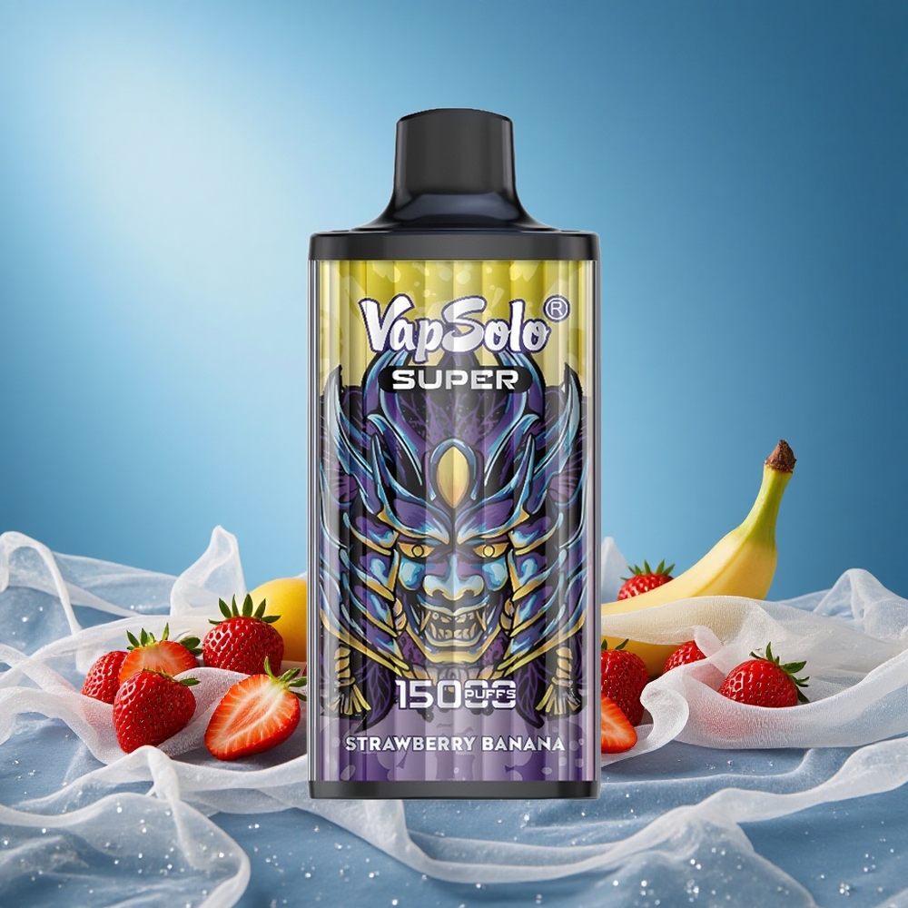 Vapsolo Super 15000 Puffs Strawberry Banana Disposable Vape 40ml E-Liquid 850mAh Mesh Coil Type-C Charging grossiste puff