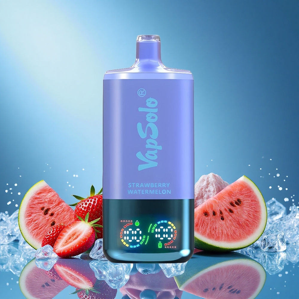 VapSolo Triple 30000 Puffs 40ml 3 Oil Tank Type-C Strawberry Watermelon & Blueberry Ice grossiste puff