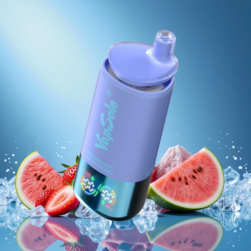 VapSolo Triple 30000 Puffs 40ml 3 Oil Tank Type-C Strawberry Watermelon & Blueberry Ice grossiste puff