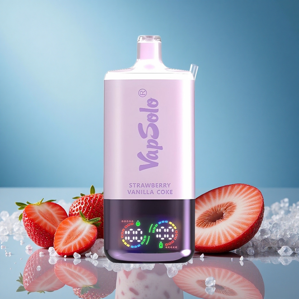 VapSolo Triple 30000 Puffs Strawberry Vanilla Coke 40ml 3-Tank Type-C grossiste puff