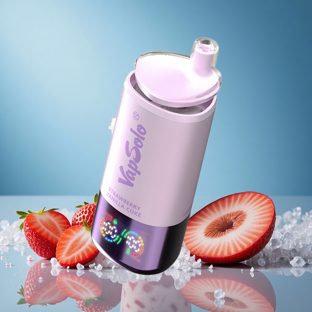 VapSolo Triple 30000 Puffs Strawberry Vanilla Coke 40ml 3-Tank Type-C grossiste puff