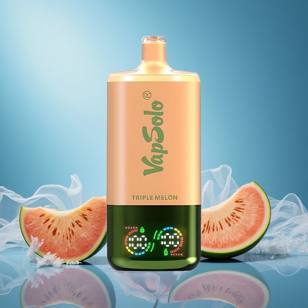 Vapsolo Triple 30000 Puffs 40ml Triple Melon Disposable Vape with 3 Oil Tanks & Type-C Charging Port for grossiste puff
