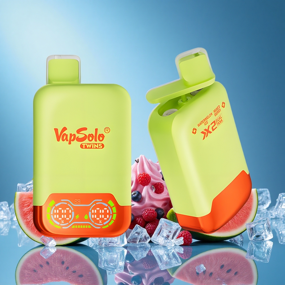 Vapsolo Twins 20000 Puffs 40ml 2 Tank Type-C Disposable Vape Watermelon Ice & Mixed Berry grossiste puff