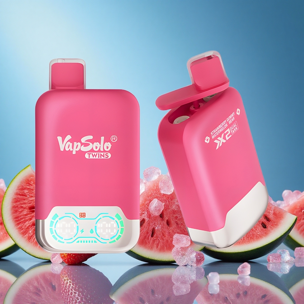 Vapsolo Twins 20000 Puffs 40ml Dual Tank Type-C Strawberry Watermelon & Gummy Bear Disposable Vape grossiste puff