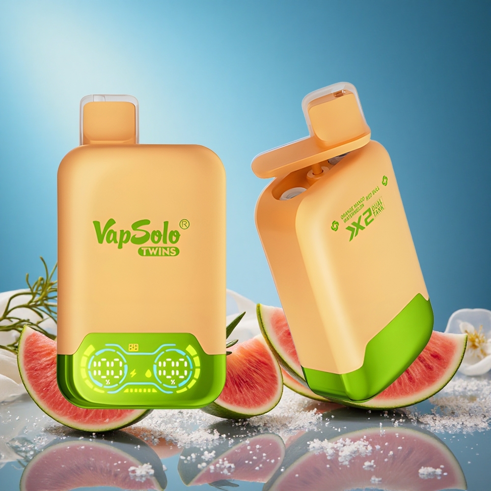 Vapsolo Twins 20000 Puffs Double Tank 40ml Type-C Orange Mango Watermelon & Red Bull grossiste puff
