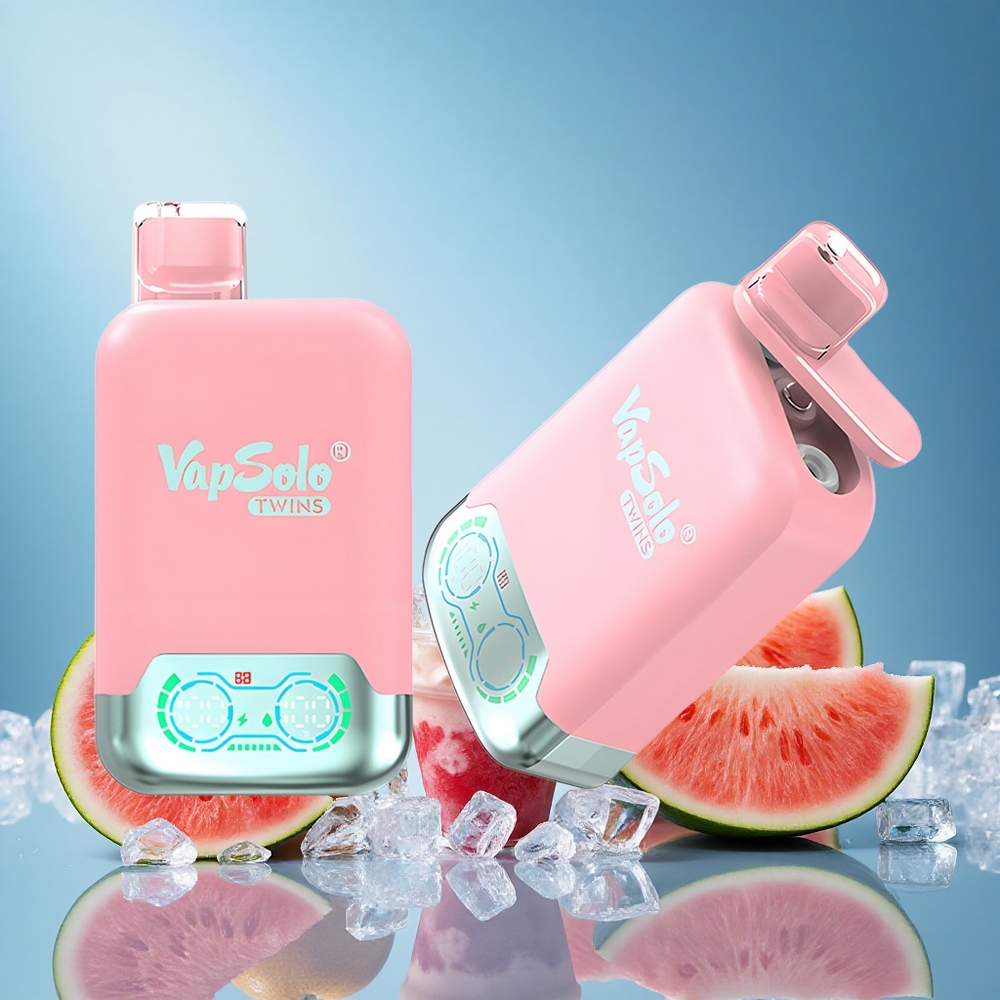 Vapsolo Twins 20000 Puffs Dual Tank Type-C Strawberry Ice Mango Peach Watermelon Disposable Vape grossiste puff