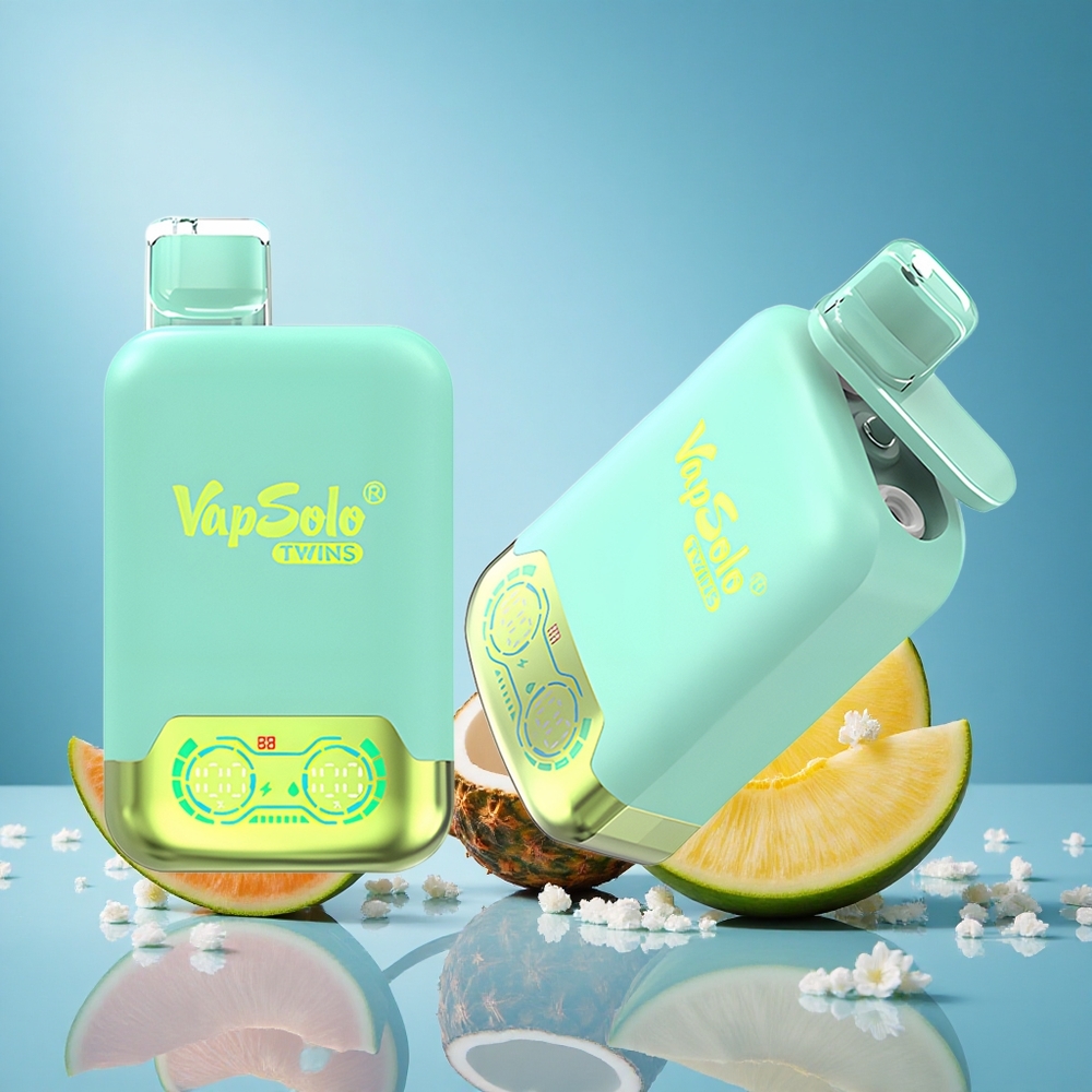 Vapsolo Twins 20000 Puffs Triple Melon & Pineapple Coconut Disposable Vape 40ml 50mg Type-C Dual Tank grossiste puff