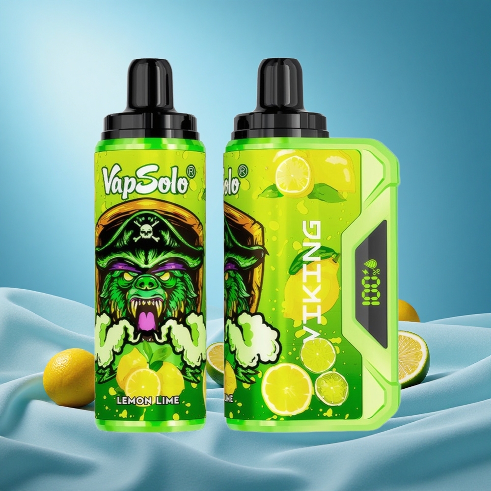 VapSolo VIKING 12000 Puffs 22mL 20/50mg Type-C LED Display Lemon Lime grossiste puff