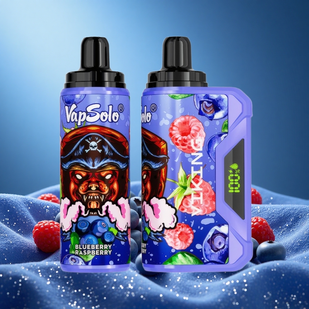 VapSolo VIKING 12000 Puffs 22ml Blueberry Raspberry Type-C Led Display grossiste puff