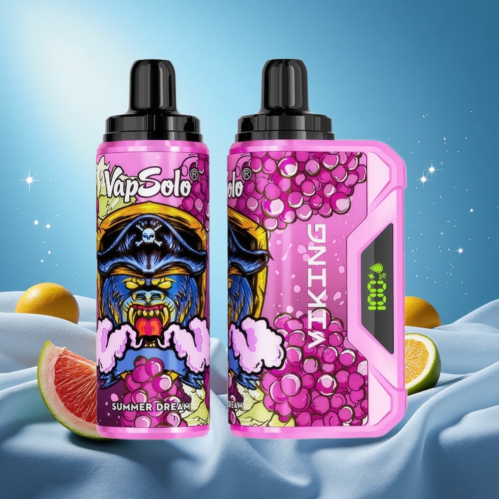 VapSolo VIKING 12000 Puffs 22ml Type-C Led Display Disposable Vape Summer Dream grossiste puff