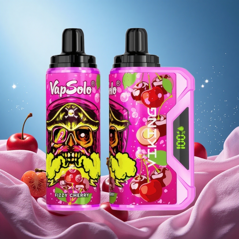 VapSolo VIKING 12000 Puffs 22ml Type-C Led Display Fizzy Cherry grossiste puff
