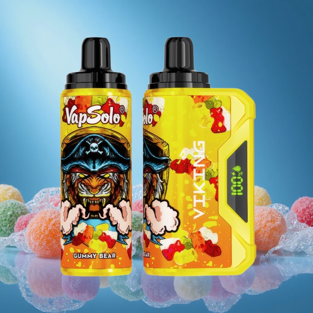 VapSolo VIKING 12000 Puffs Gummy Bear 22ml 20/50mg Type-C LED Display grossiste puff