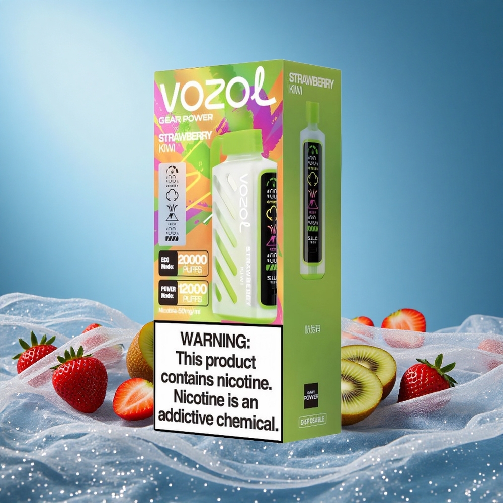 VOZOL Gear 20000 Puffs S.i.L.C. Tech Dual Mesh Coil 20mL Strawberry Kiwi Disposable Vape grossiste puff