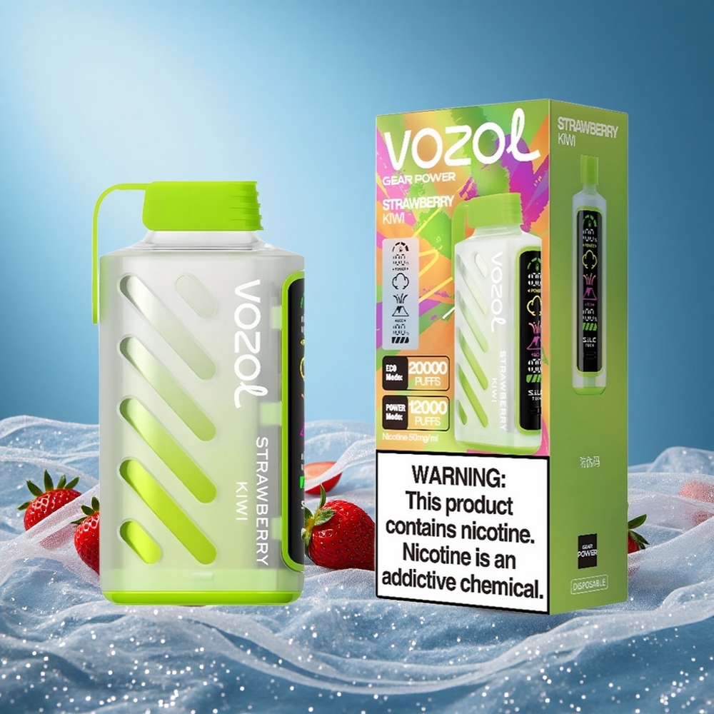 VOZOL Gear 20000 Puffs S.i.L.C. Tech Dual Mesh Coil 20mL Strawberry Kiwi Disposable Vape grossiste puff