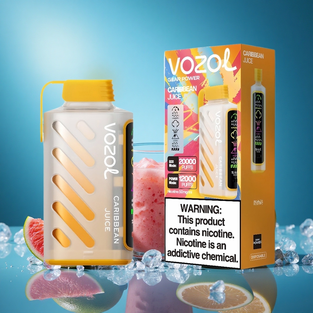 VOZOL Gear Power 20000 Puffs Dual Mesh Coil 20mL Caribbean Juice grossiste puff