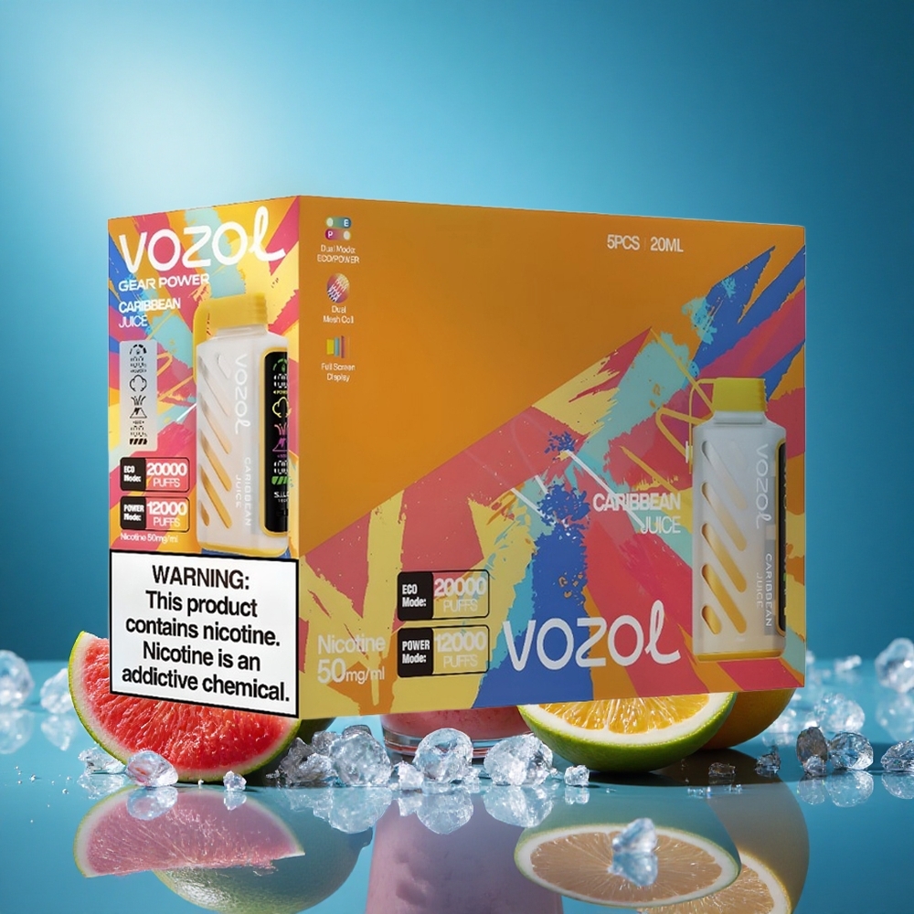 VOZOL Gear Power 20000 Puffs Dual Mesh Coil 20mL Caribbean Juice grossiste puff