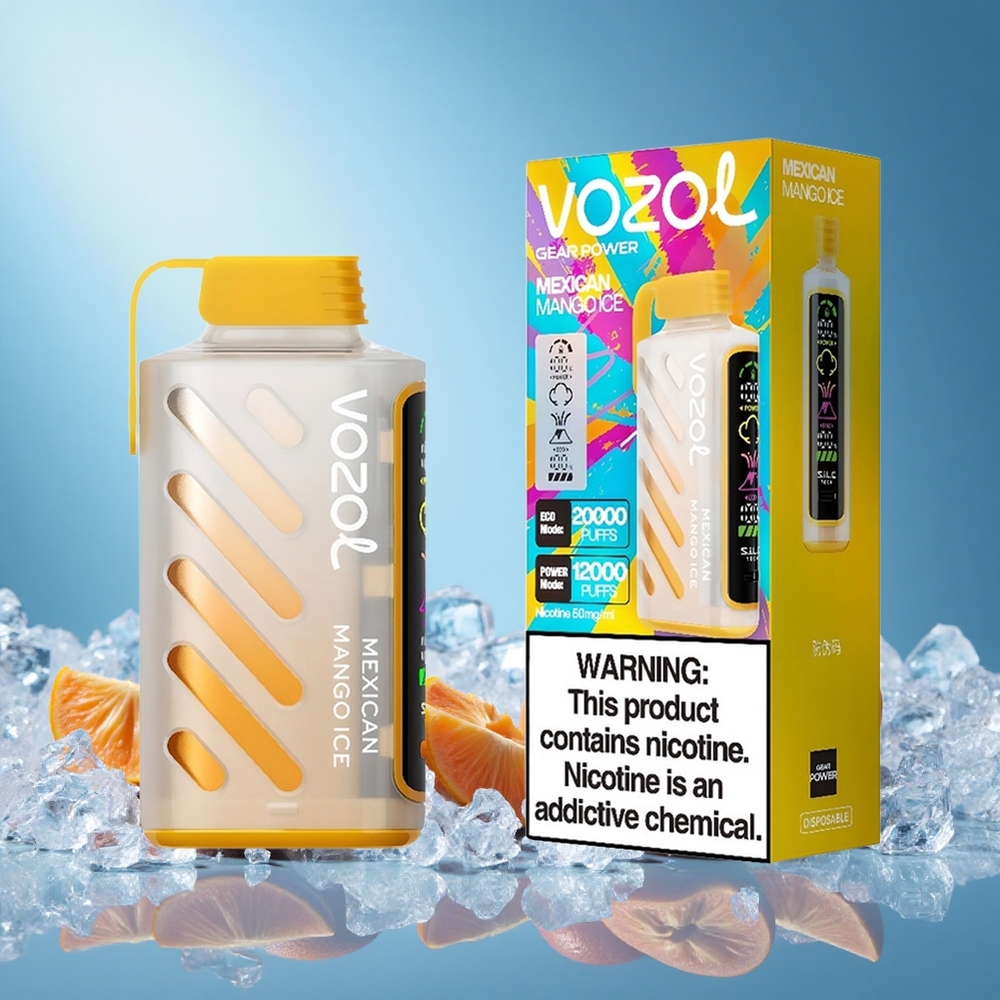 VOZOL Gear Power 20000 Puffs Dual Mesh Coil 20mL Mexican Mango Ice 5% Nicotine grossiste puff