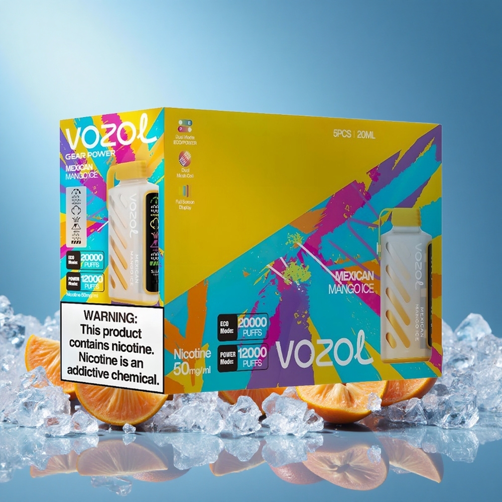 VOZOL Gear Power 20000 Puffs Dual Mesh Coil 20mL Mexican Mango Ice 5% Nicotine grossiste puff