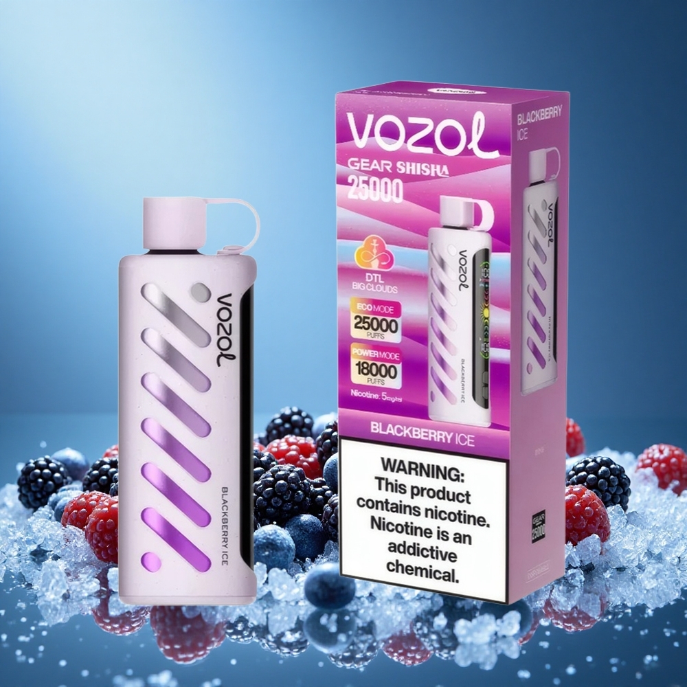 VOZOL Gear 25000 Puffs Blackberry Ice Disposable Vape with Dual Mesh Dual Modes 1000mAh Battery 5mg Nicotine S.i.L.C Tech grossiste puff