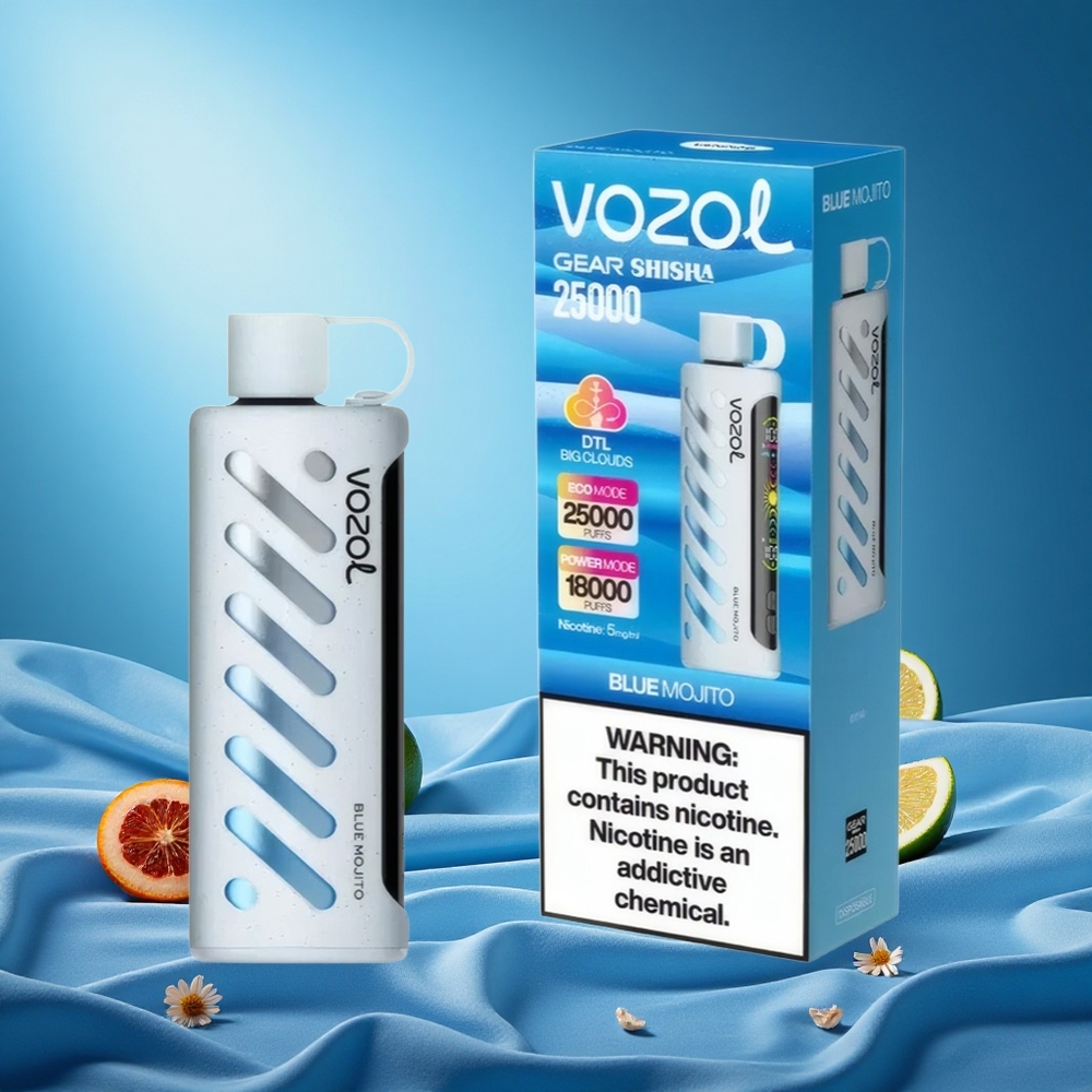 VOZOL Gear 25000 Puffs Blue Mojito Disposable Vape with 30 Flavors,1000mAh Battery, 5mg Nicotine, grossiste puff