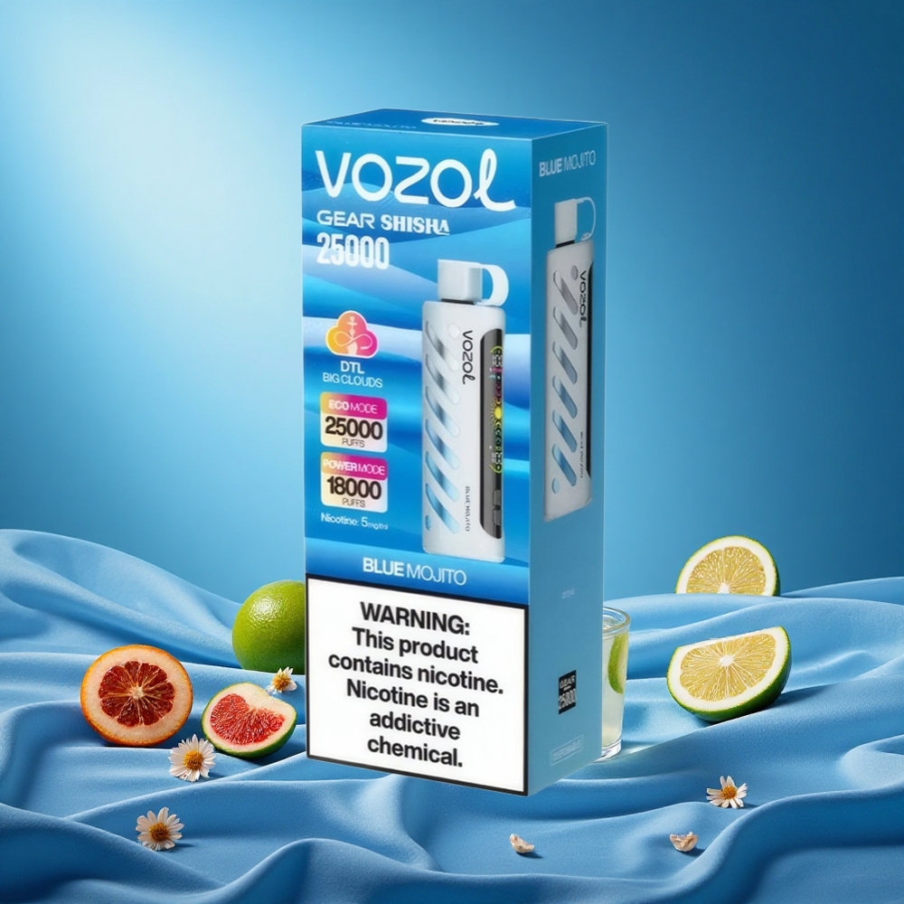 VOZOL Gear 25000 Puffs Blue Mojito Disposable Vape with 30 Flavors,1000mAh Battery, 5mg Nicotine, grossiste puff