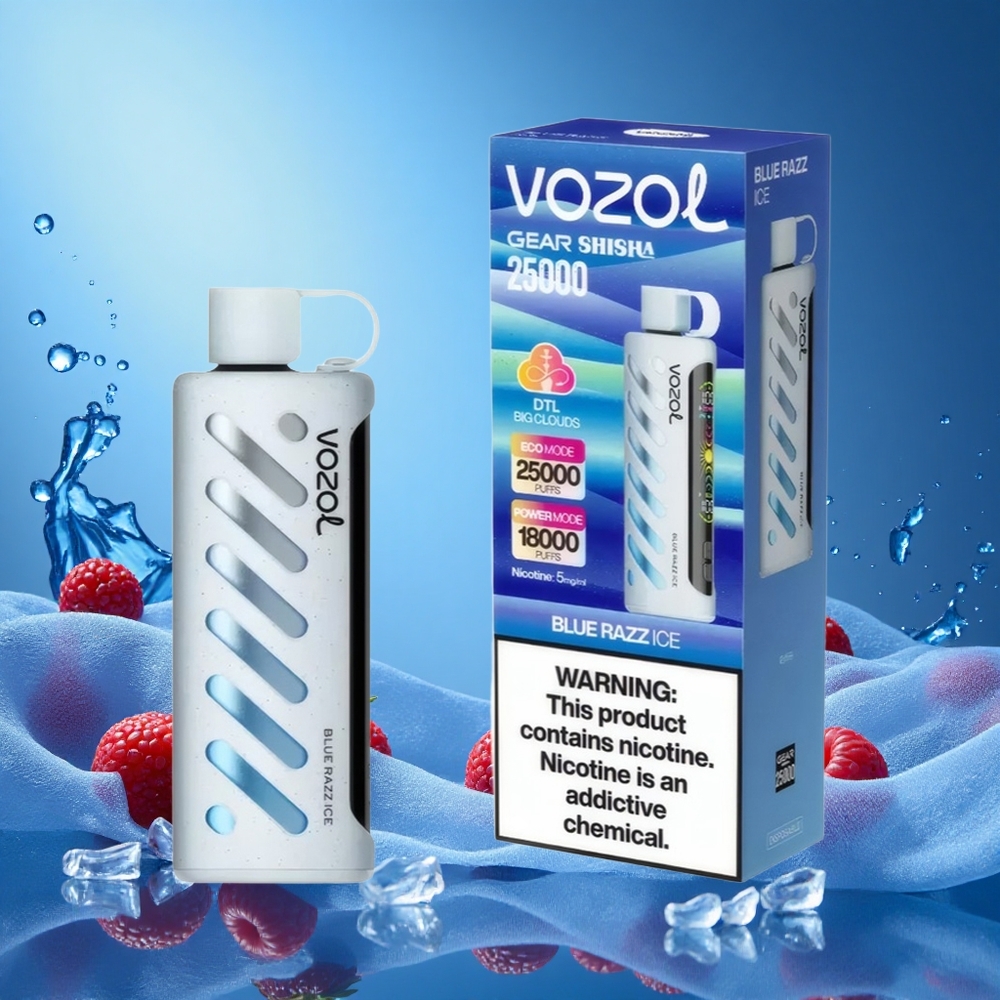 VOZOL Gear 25000 Puffs Blue Razz Ice Dual Mesh Dual Modes 1000mAh 5mg/ml S.i.L.C Tech 30 Flavors grossiste puff