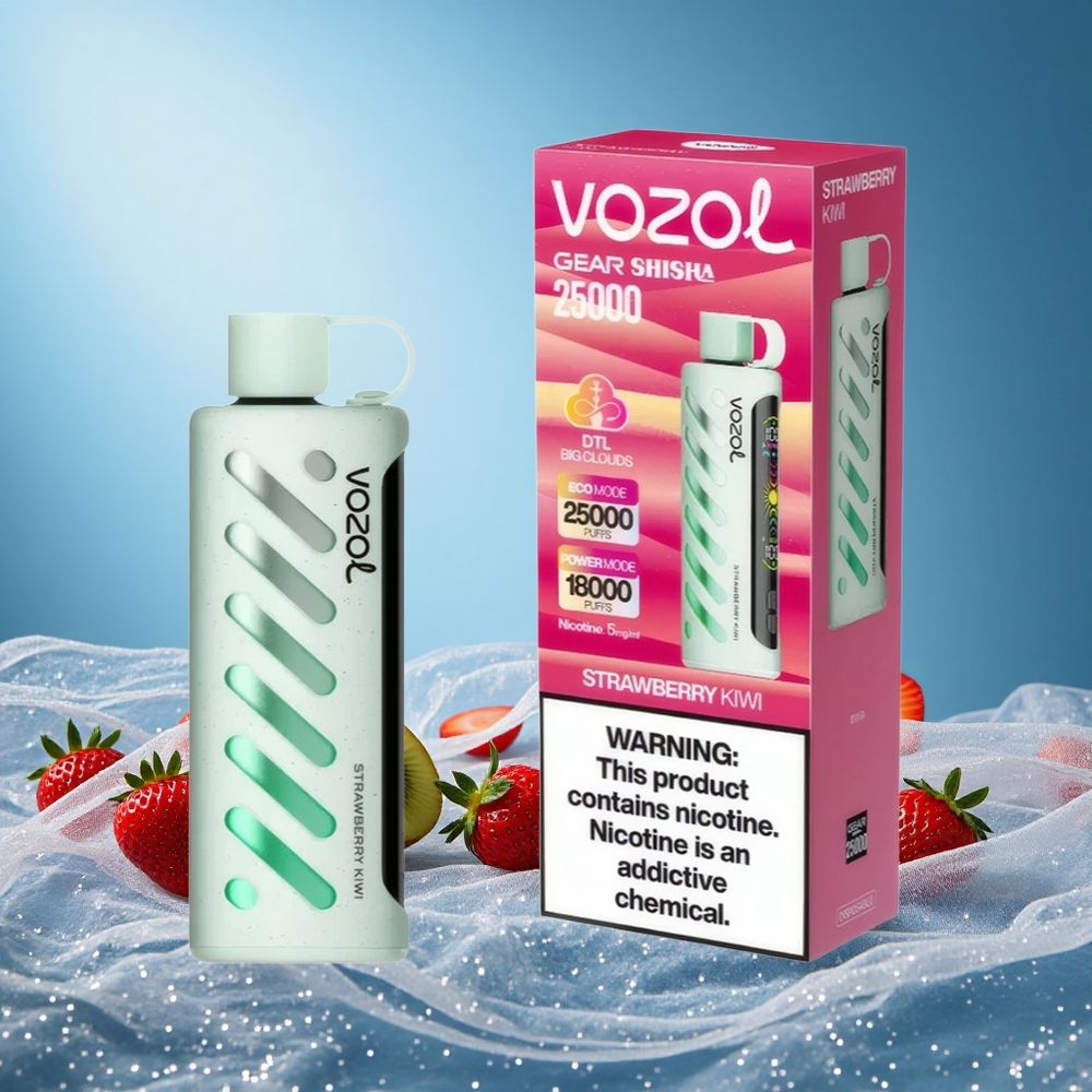 VOZOL Gear 25000 Puffs Strawberry Kiwi Disposable Vape with 30 Flavors, 1000mAh Battery, 5mg Nicotine, S.i.L.C Tech, grossiste puff