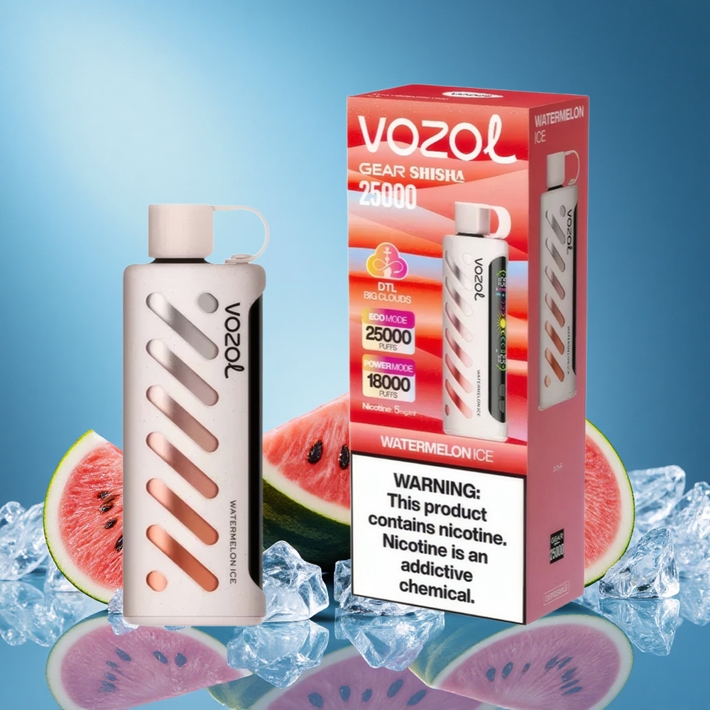 VOZOL Gear 25000 Puffs Watermelon Ice Disposable Vape with Dual Mesh Modes 1000mAh Battery grossiste puff