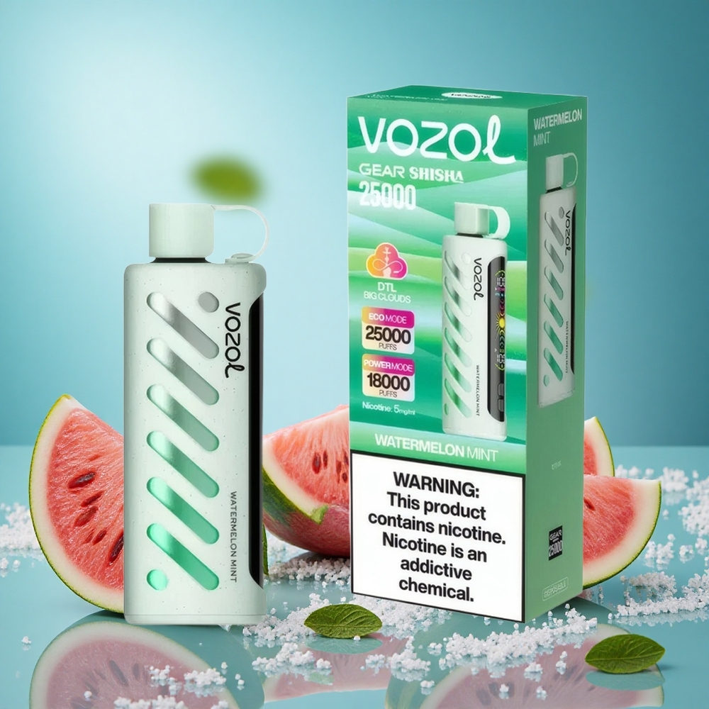 VOZOL Gear 25000 Puffs Watermelon Mint Disposable Vape with 1000mAh Battery 5mg Nicotine 30 Flavors grossiste puff