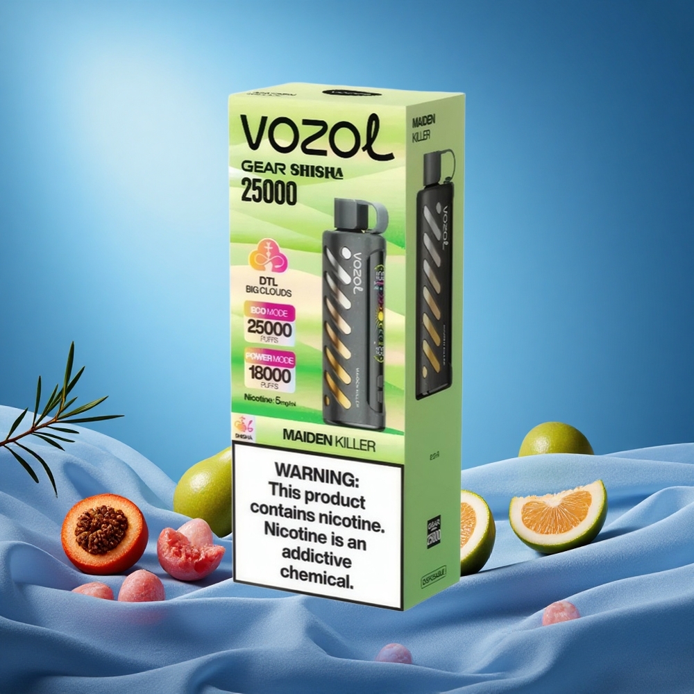 VOZOL Gear Shisha 25000 Puffs 30 Flavors Dual Mesh 1000mAh S.i.L.C Tech 5mg/ml Maiden Killer grossiste puff