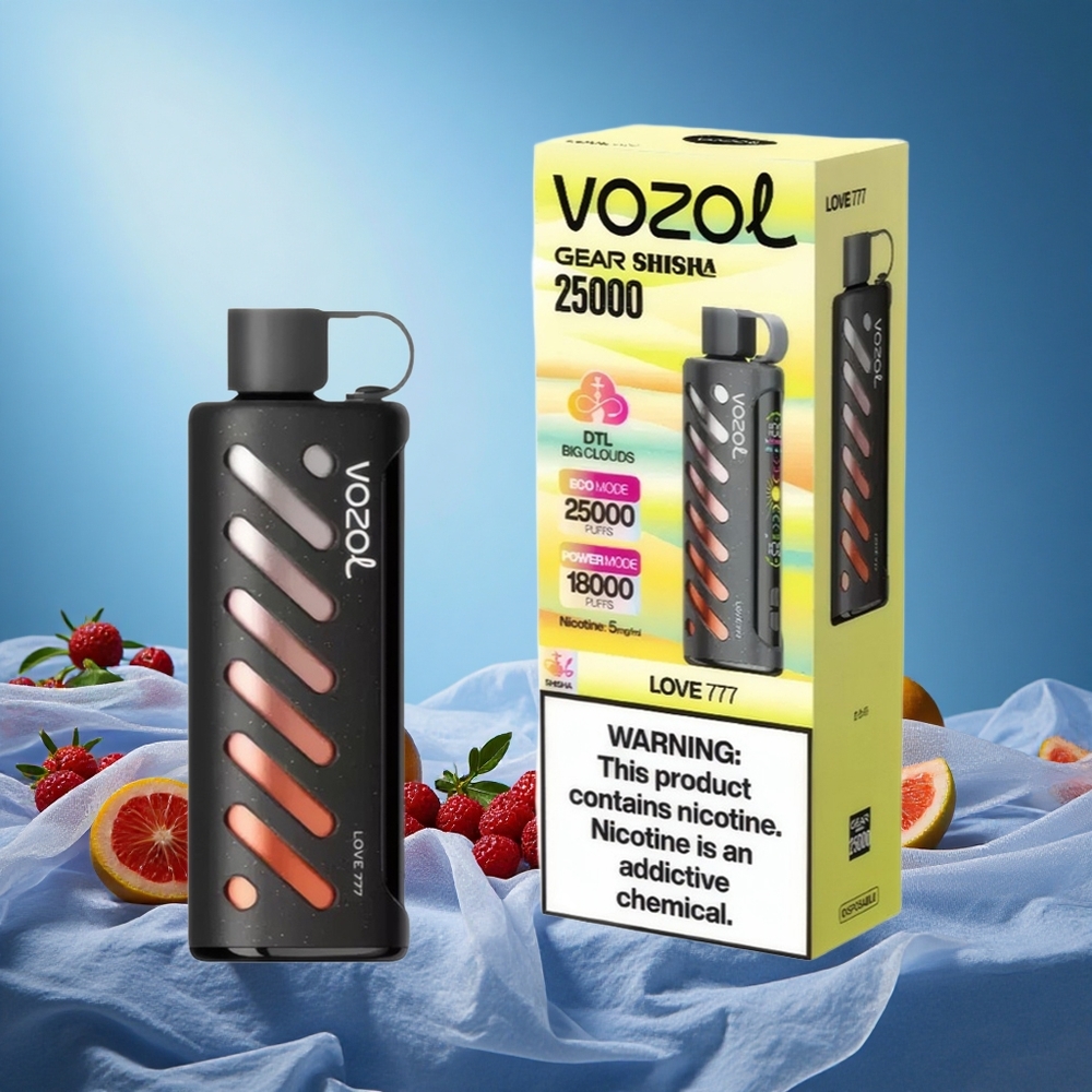 VOZOL Gear Shisha 25000 Puffs 30 Flavors Dual Mesh Modes 1000mAh 5mg S.i.L.C Tech Love 777 grossiste puff